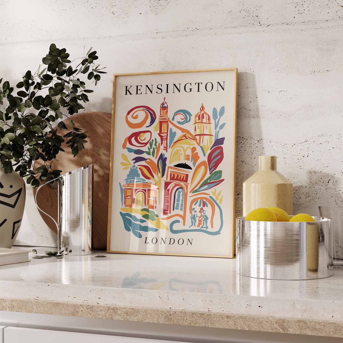 Kensington Poster London Print London Art London Poster London Travel Print William Morris Print Vintage Decor - Image 3