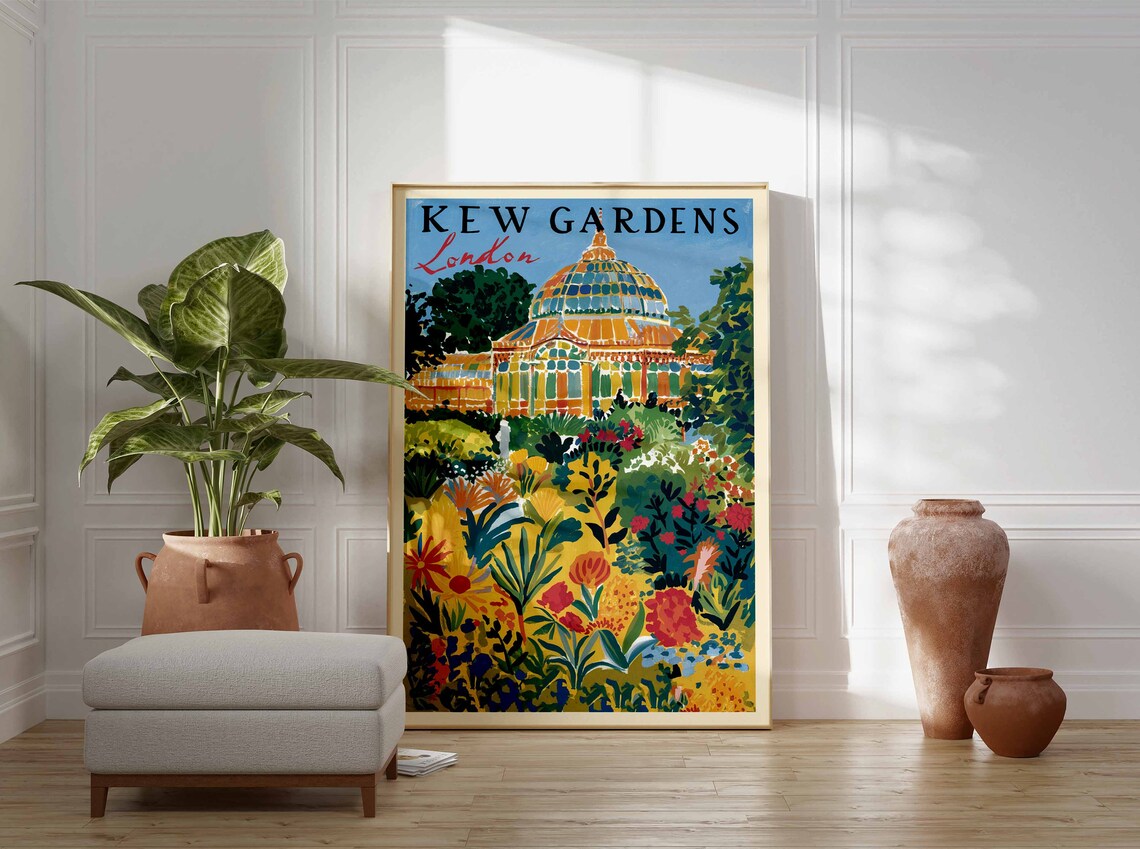 Kew Gardens Glasshouse Palm House London Botanical Art Poster - Image 3