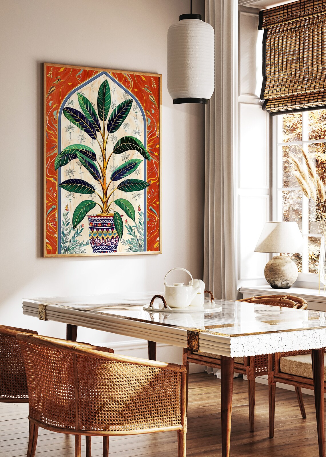 Islamic Floral Art Print Middle Eastern Decor - Image 2