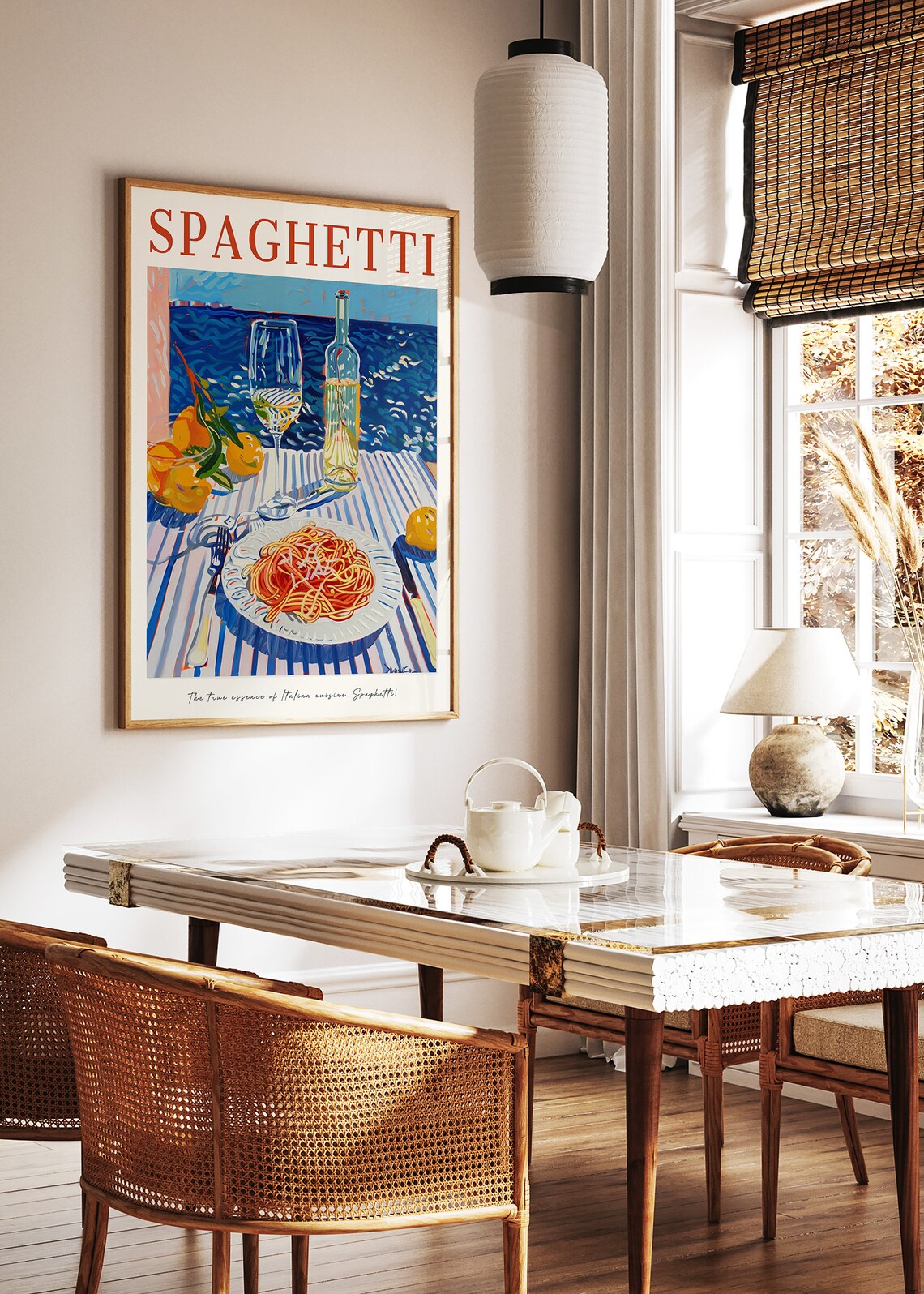 Spaghetti Vintage Food Print, Italian Cafe Decor - Image 2