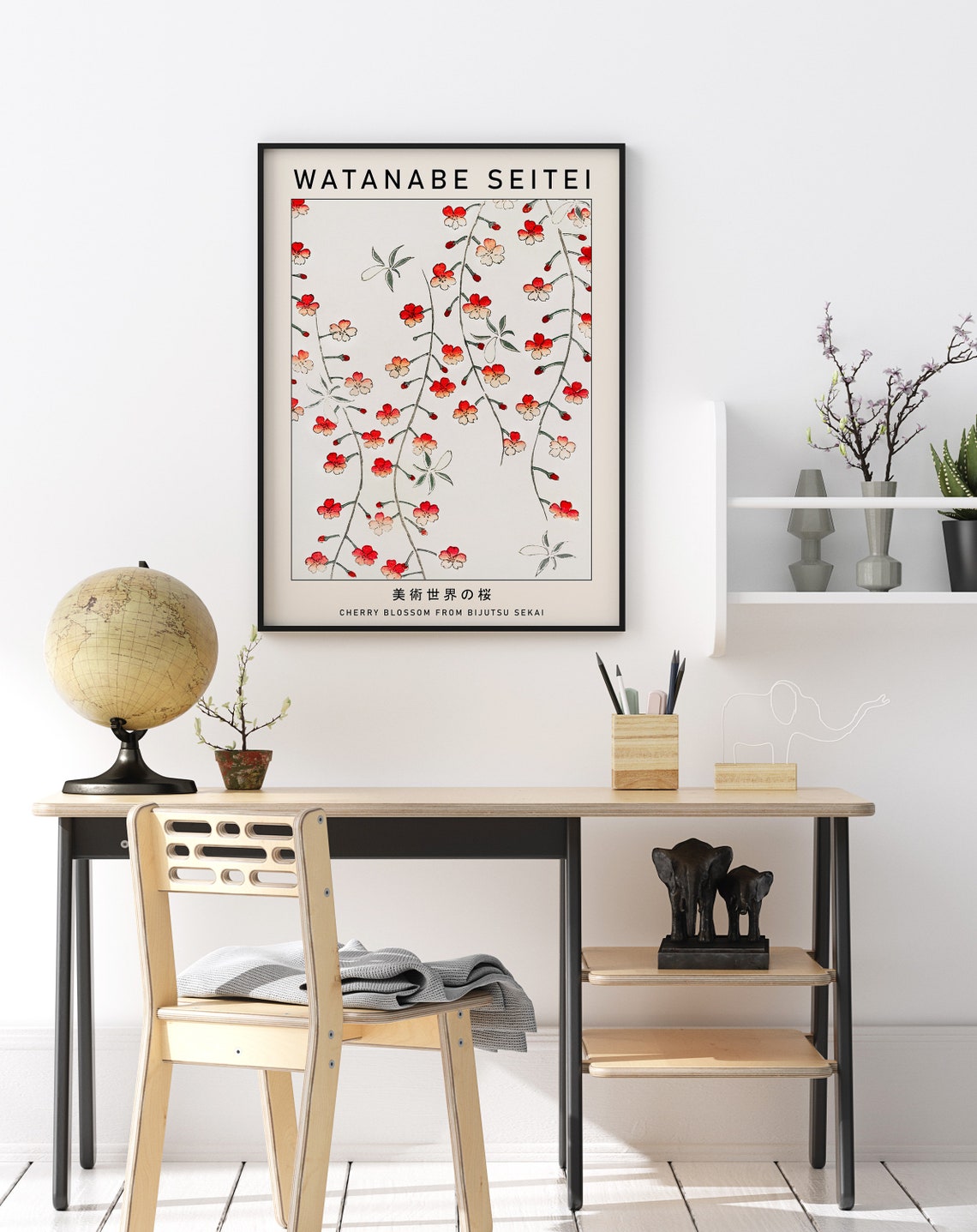 Watanabe Seitei Cherry Blossom Vintage Japanese Woodblock Print - Image 2