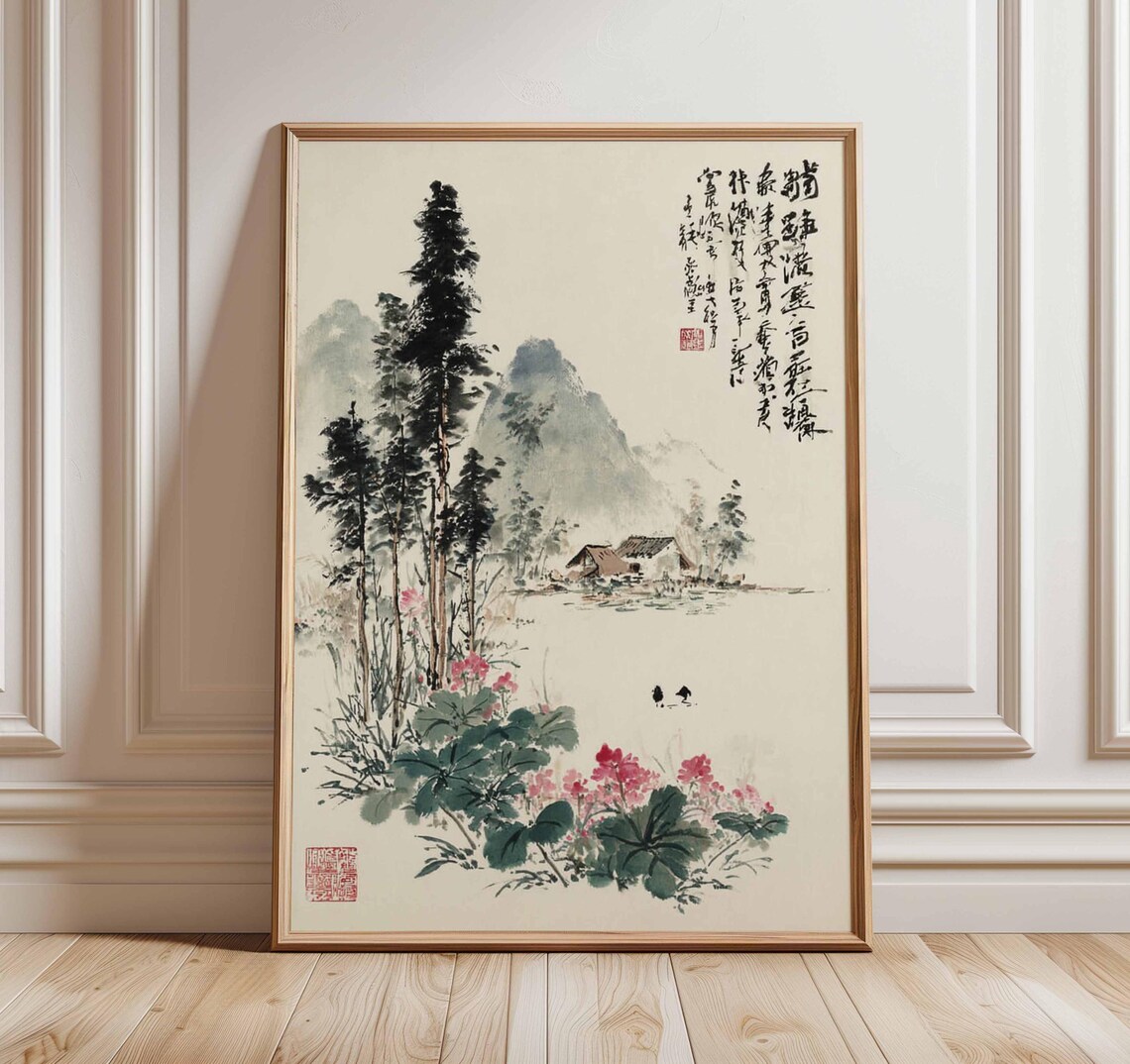 Chinese Landscape Traditional Ink Painting Art Print