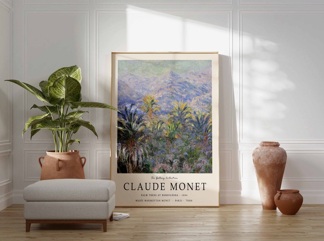Claude Monet Palm Trees at Bordighera 1884 Gallery Art Poster - Image 2