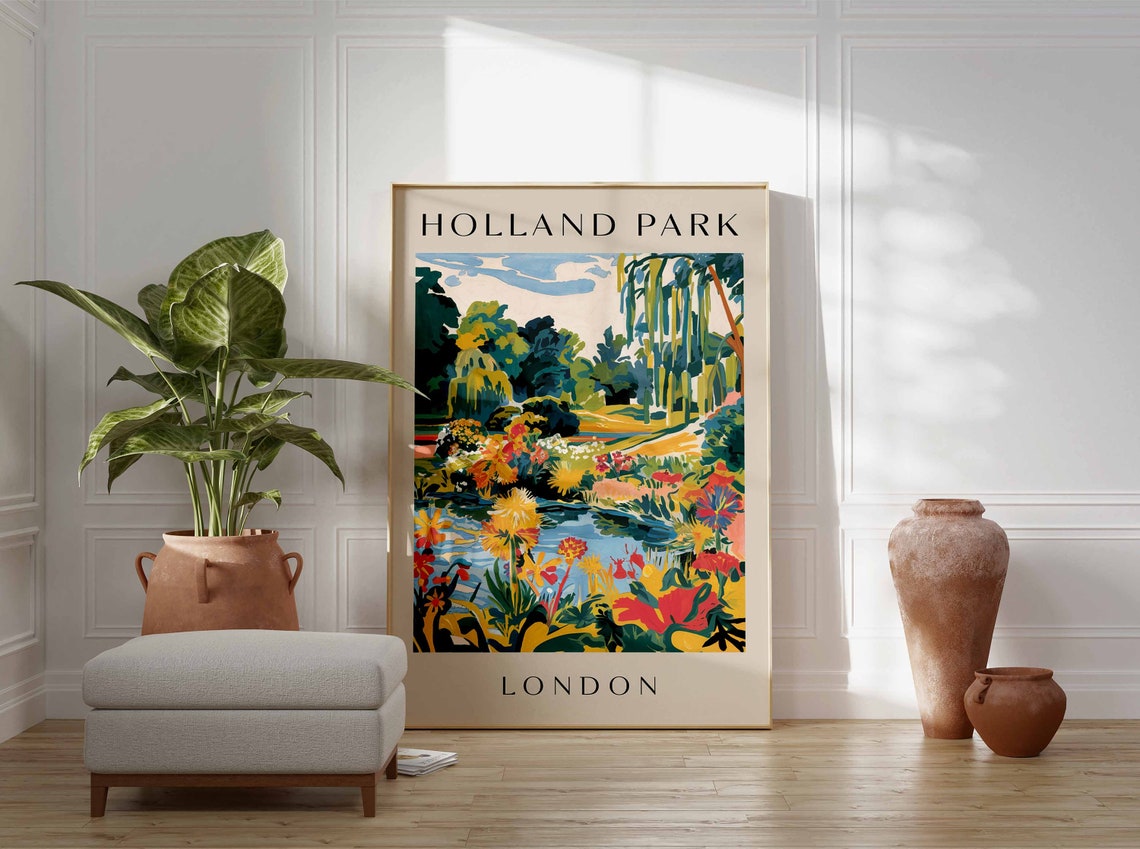 Holland Park Poster Botanical Print William Morris Print London Art London Poster London Travel Print Vintage Decor Retro Travel Art - Image 3