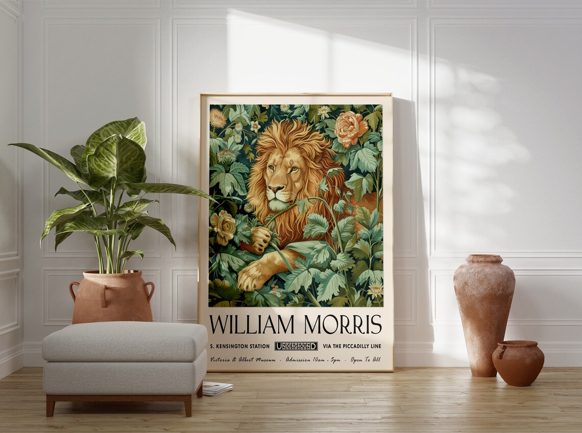 William Morris Exhibition Poster, Kew Gardens Lion - Image 3