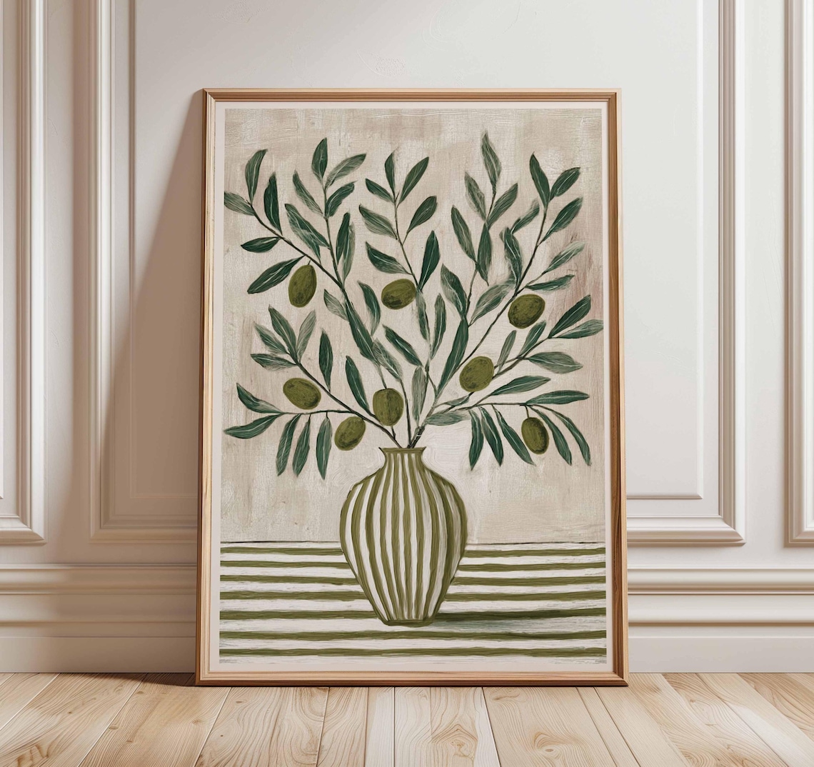 Olive Branch Poster, Mediterranean Kitchen Wall Art