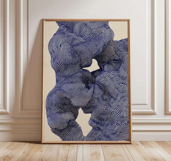 Abstract Line Art Poster, Minimalist Wave