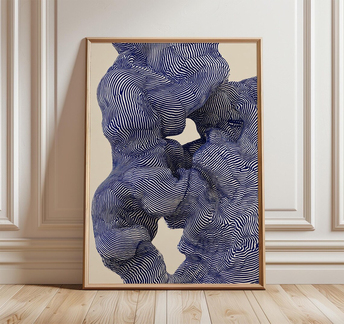 Abstract Line Art Poster, Minimalist Wave