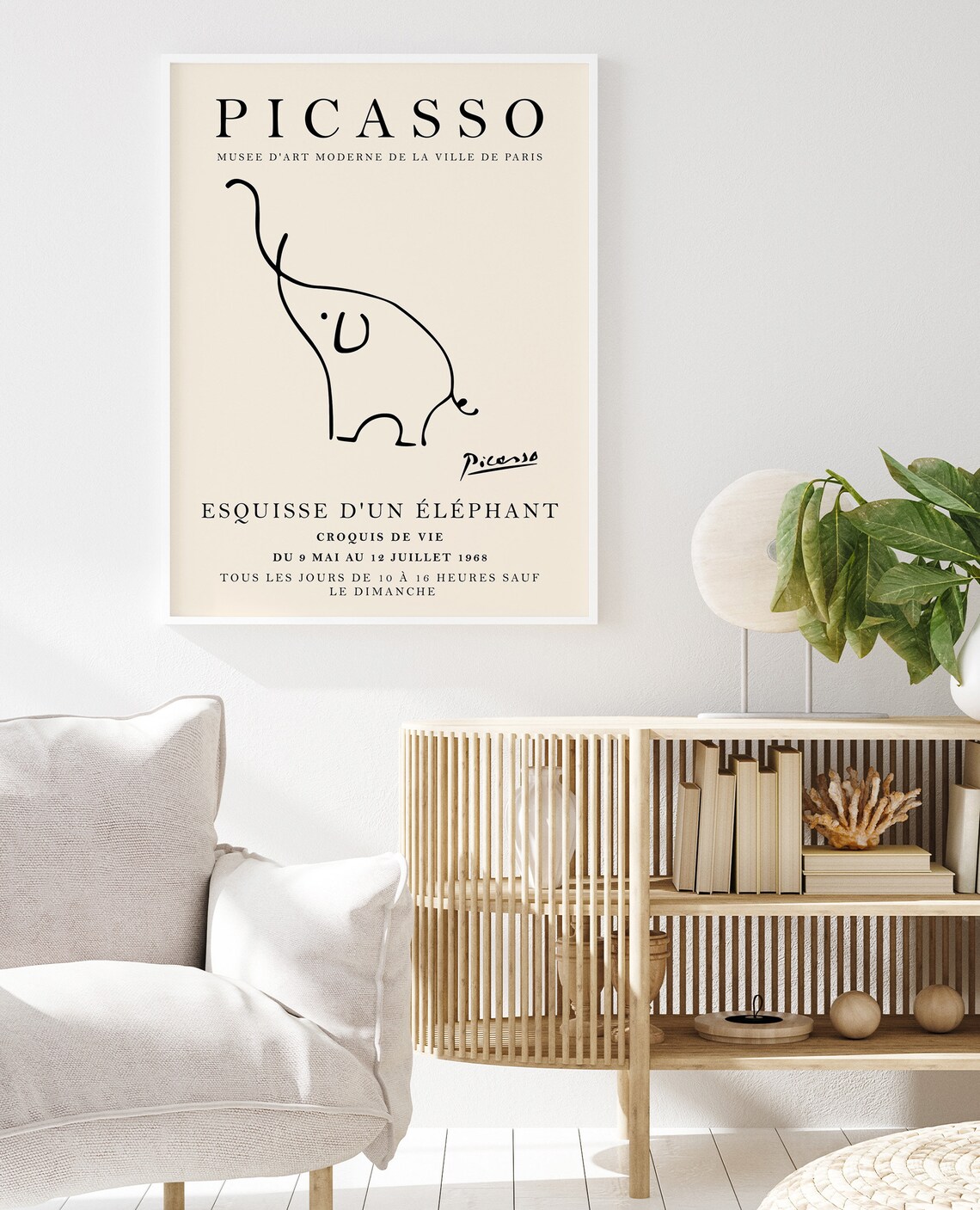 Picasso Elephant Vintage Minimalist Art Print - Image 2
