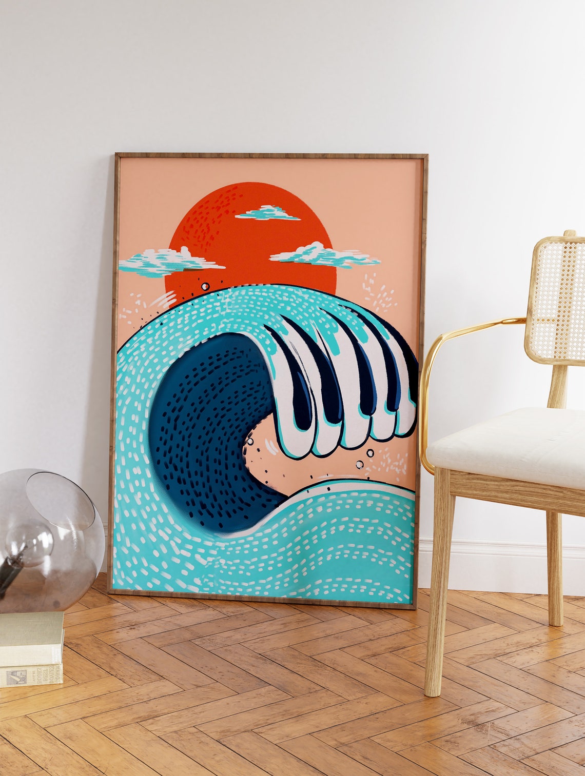Piano Keys Ocean Wave Music Lovers Sunset Art Print Coastal Decor - Image 3