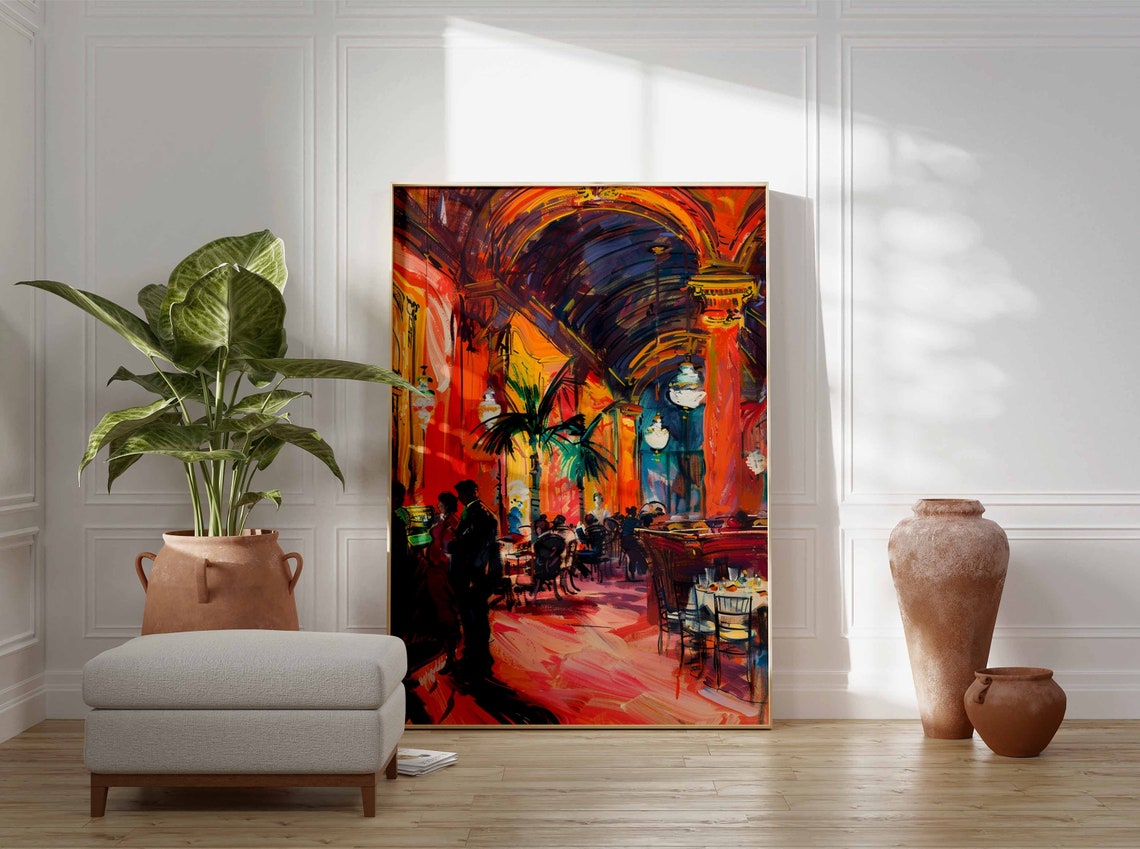 Casino Night Crowded Tables Arches Vibrant Nightlife Art Poster - Image 3