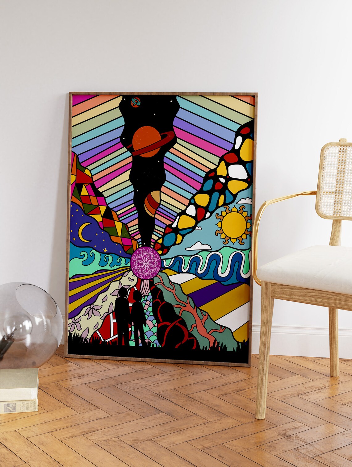 70s Psychedelic Floral Spiritual Art Print - Image 3