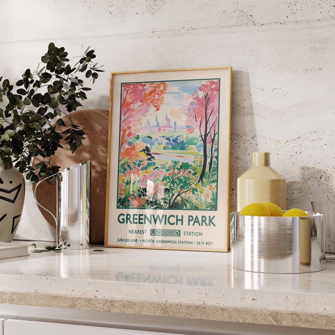 Greenwich Park London Vintage Floral Garden Retro Travel Poster - Image 2