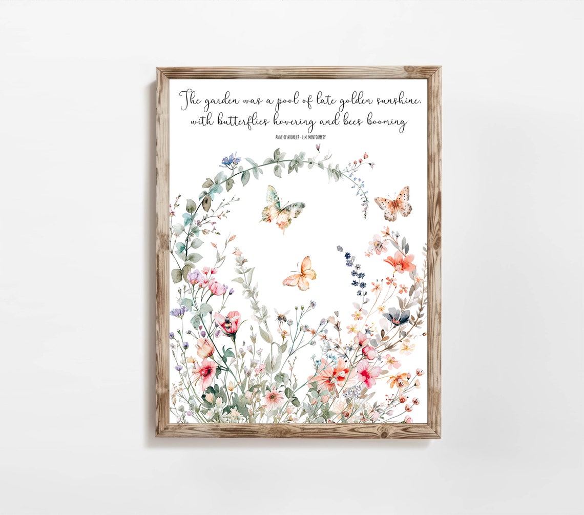 Anne Of Green Gables Quote Wall Art Book Quote Sign Garden Home Decor 5x7 8x10 11x14 16x20 Lm Montgomery Quote Summer Decor - Image 3