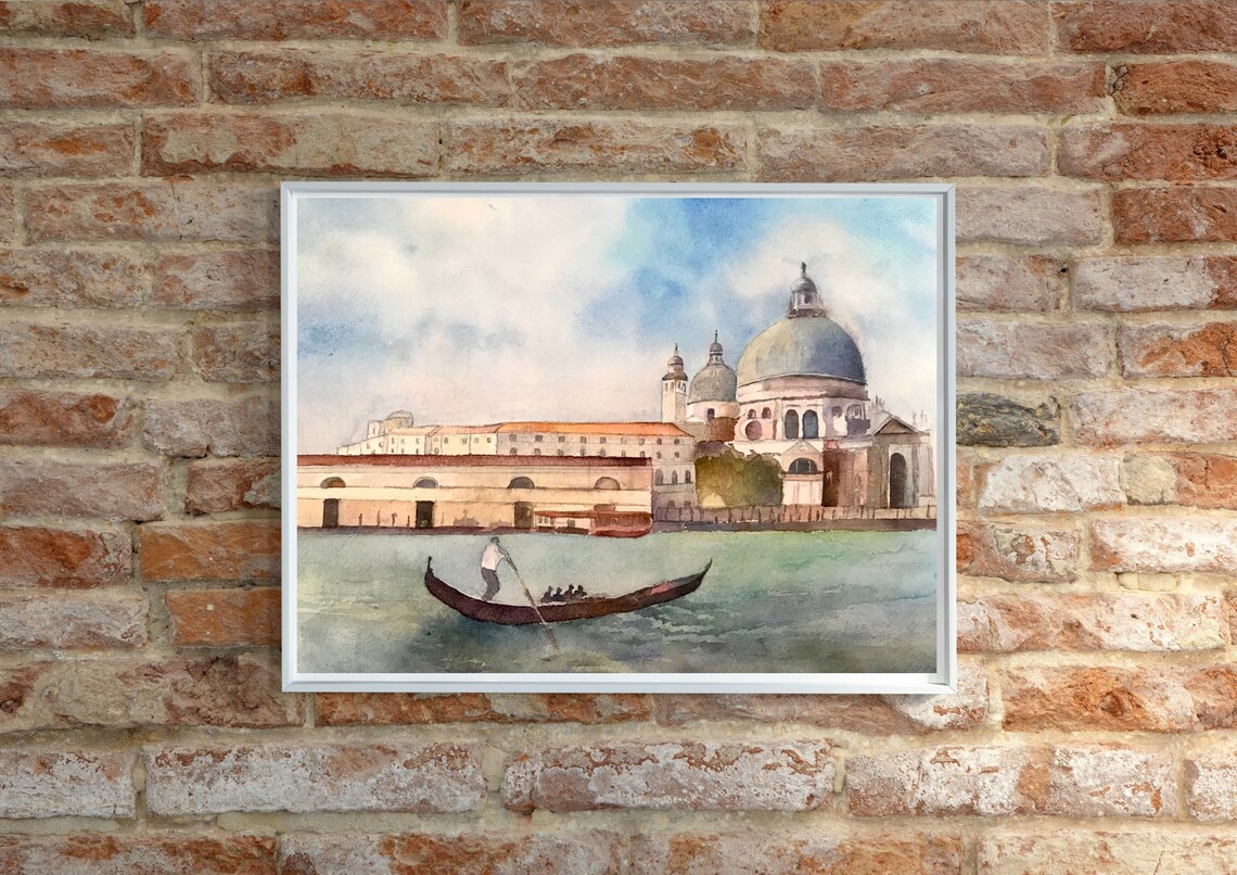 Venice Grand Canal Gondola and Santa Maria della Salute Poster