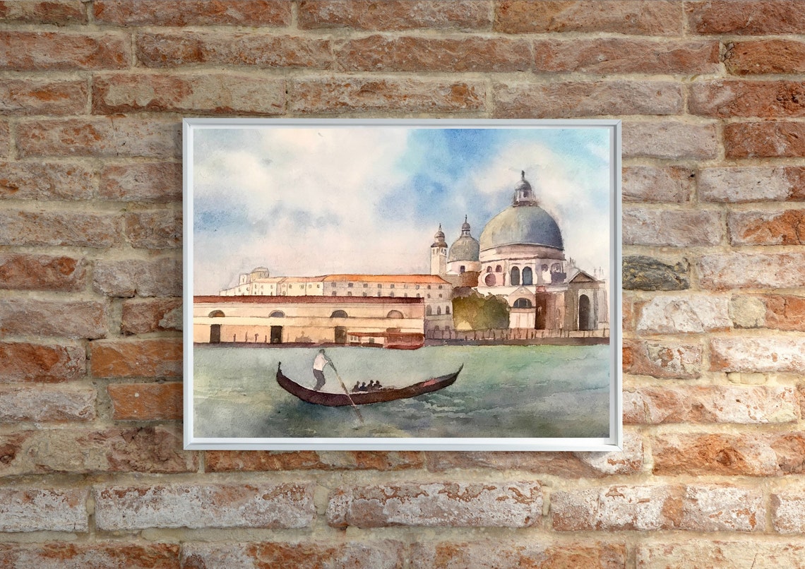Venice Watercolor Painting Original Watercolor Handmade Watercolor Venice Wall Art Landscape Painting Italy Painting Gifts 10x14 In