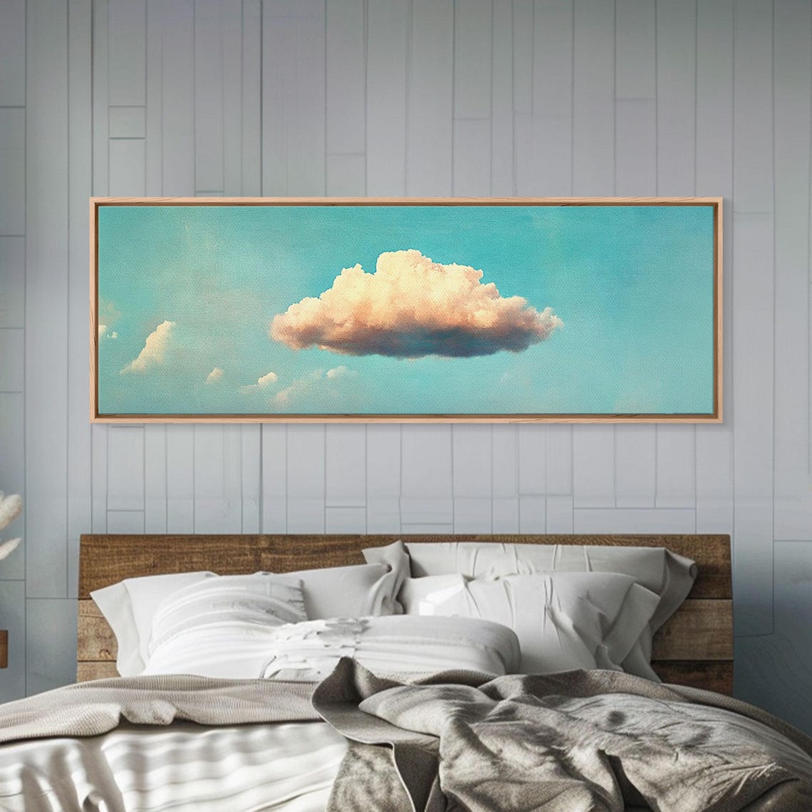 Clouds Wall Art Living Room Print Cloud Decor Cloudy Sky Signs For Home Extra Large Wall Art Large Horizontal Art - Image 3
