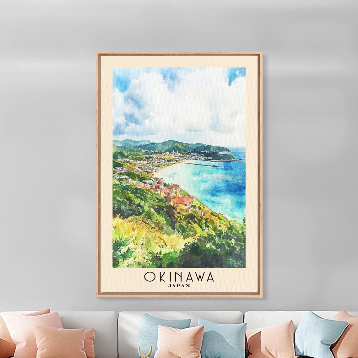 Okinawa Japan Watercolor Beach Art Print, Vacation - Image 3