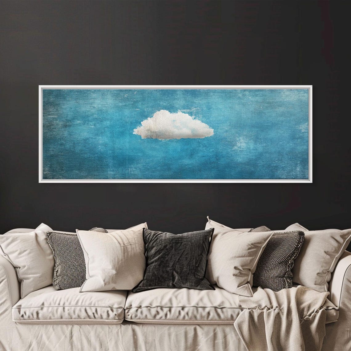 The Cloud Modern Wall Art Boho Art Minimalist Art Home Decor Gift Idea Wall Art Overszied Art Panoramic Art - Image 3