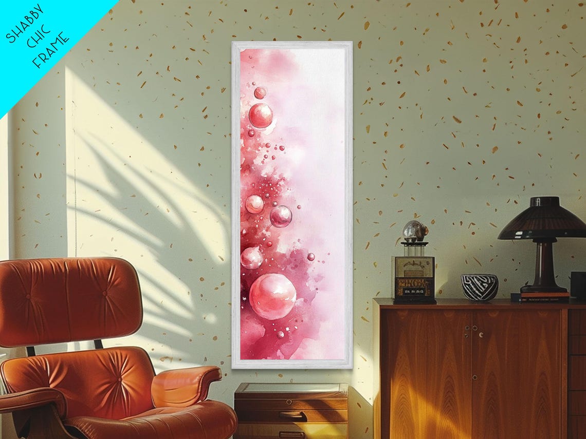Pink Bubbles Abstract Watercolor Playful Modern Fun Wall Art - Image 6