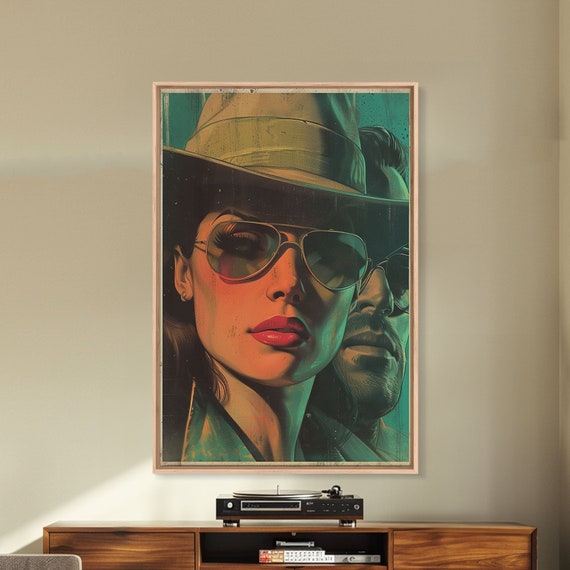 Moody Cowgirl Wall Art Cowboy Romance Art Modern Western Wall Art Framed And Printed Art Retro Futuristic Cowgirl Poster