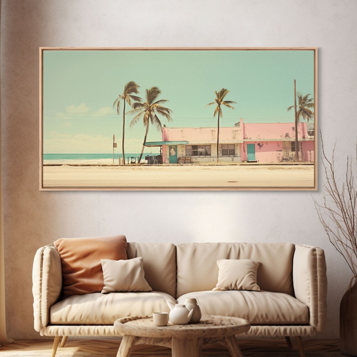 Vintage Florida Beach Photo Art Print, Retro Vaporwave - Image 4