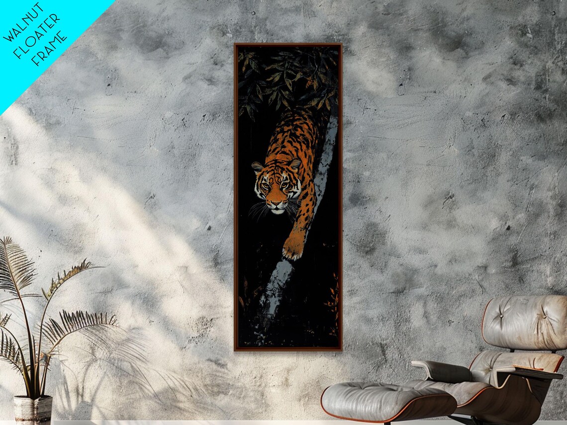 Majestic Tiger Stalking Through The Jungle Art Print