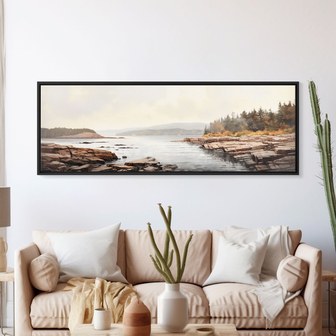 Acadia National Park Watercolor Panoramic Art Print