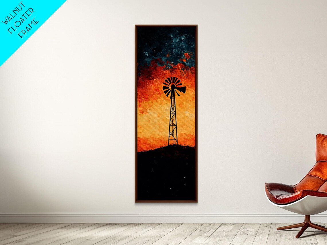 Windmill Print Southwest Wall Art Moody Desert Sunset Artwork Rustic Decor Joshua Tree Inspired Gift Idea For Her - Image 3