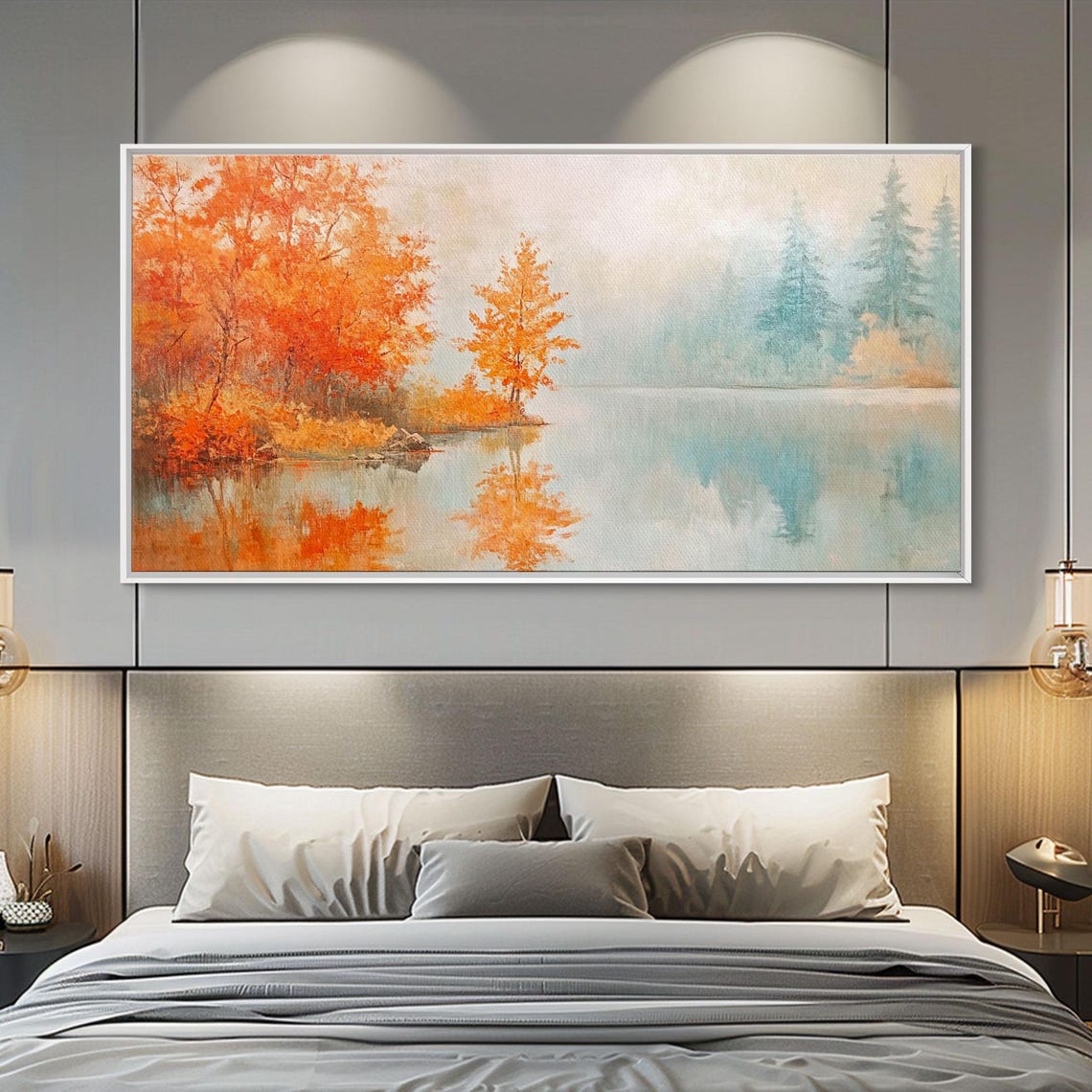 Mid Century Modern Christmas Living Room Tree Snowy View Wall Poster - Image 3