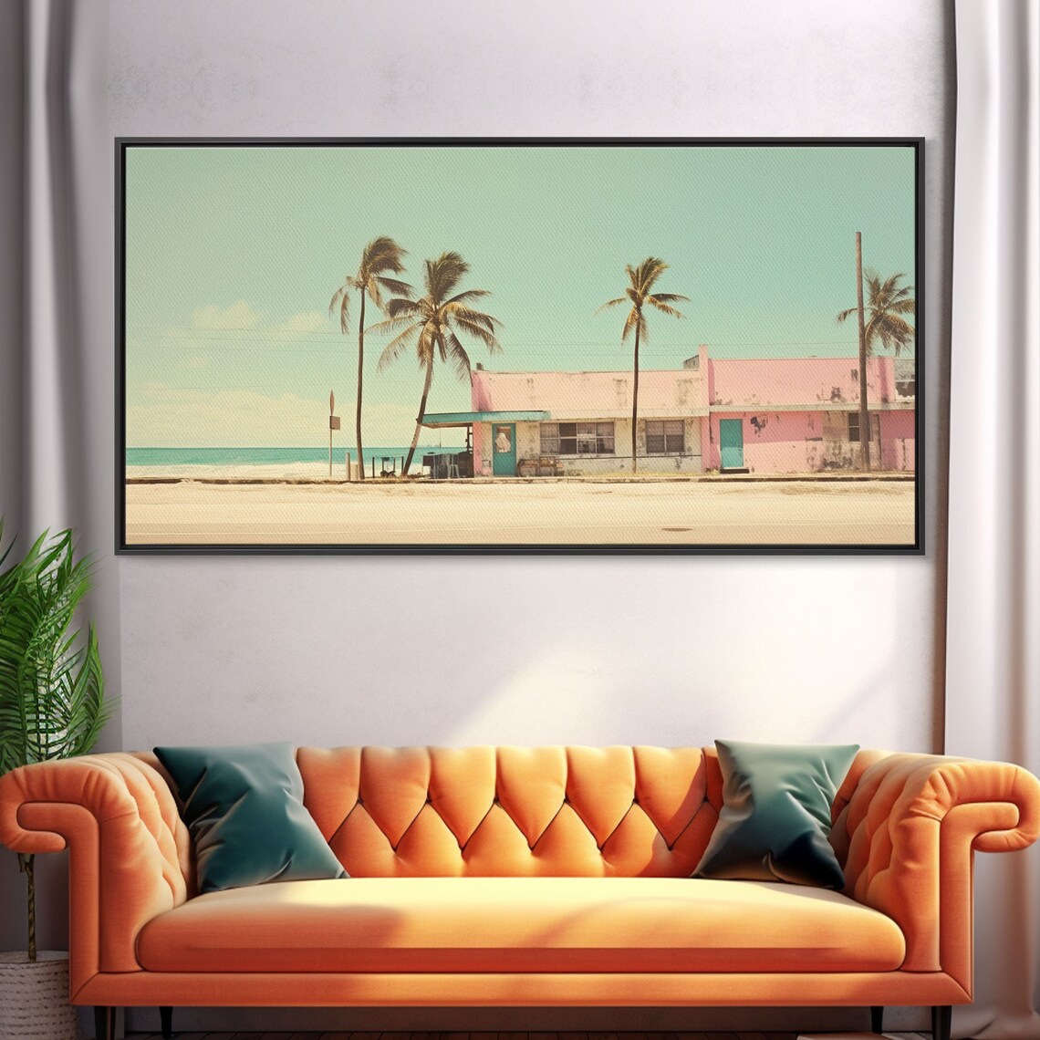 Vintage Florida Beach Photo Art Print, Retro Vaporwave - Image 5