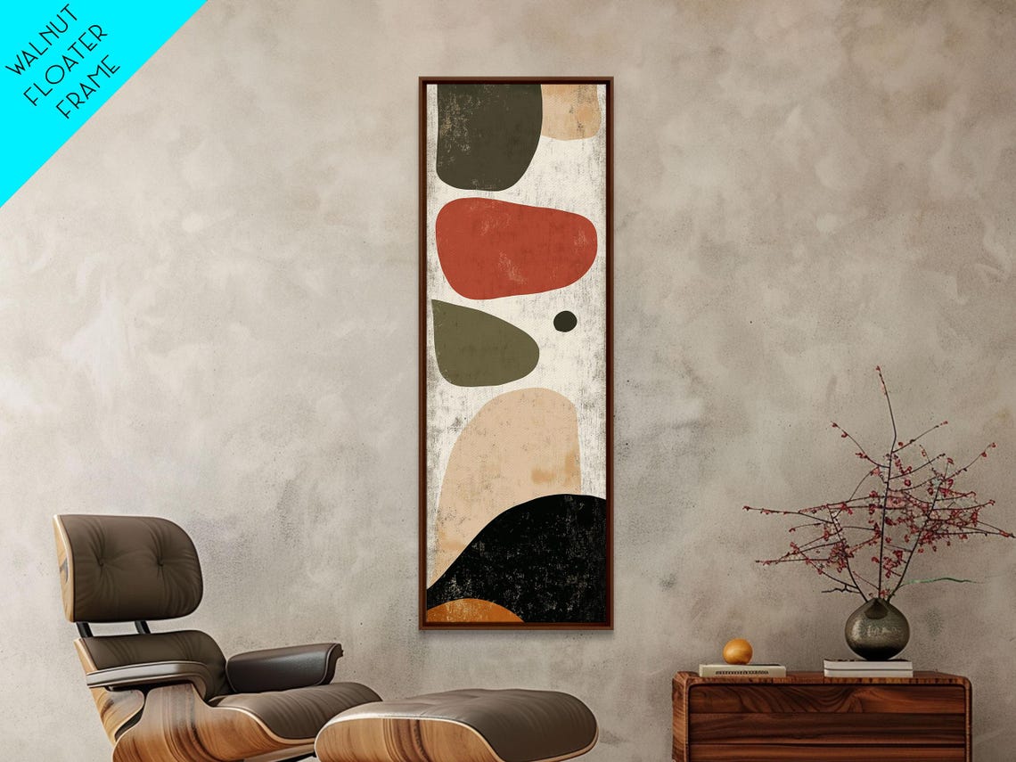Abstract Organic Shapes Rust Olive Black Cream Modern Boho Art Poster - Image 4