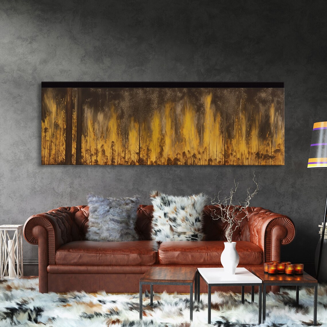 Forest On Fire, Panoramic Wall Art Print - Image 3