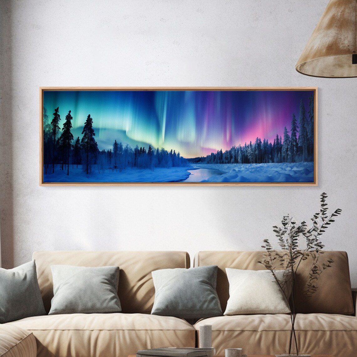 Northern Lights Forest Landscape Art Print - Image 4