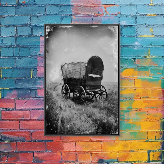Old West Covered Wagon Art Sepia Print Rustic Pioneer Decor Western Wall Art For Home Vintage Wagon Artwork