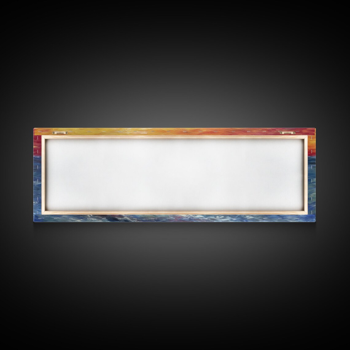 Vibrant Abstract Ocean Sunset Orange Blue Yellow Nature Wall Art Poster - Image 2