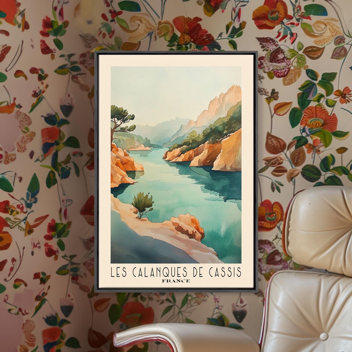 Les Calanques De Cassis France Watercolor Art Print - Image 2