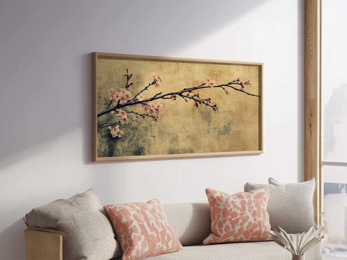 Vintage Cherry Blossom Art Print, Rustic Botanical Decor - Image 3