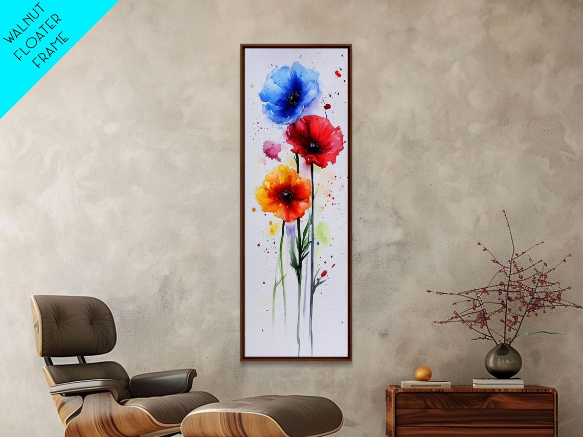Bold Watercolor Poppy Art Framed Print Showcasing Vibrant Flower Composition In Artistic Minimalist Style - Image 6