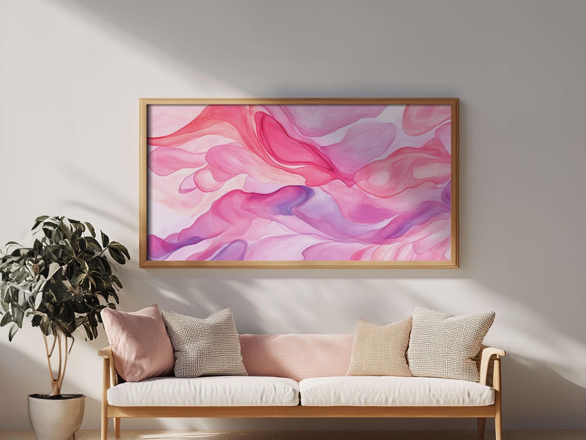 Pink Silk Flowing Abstract Waves Modern Minimalist Swirl Poster - Image 4