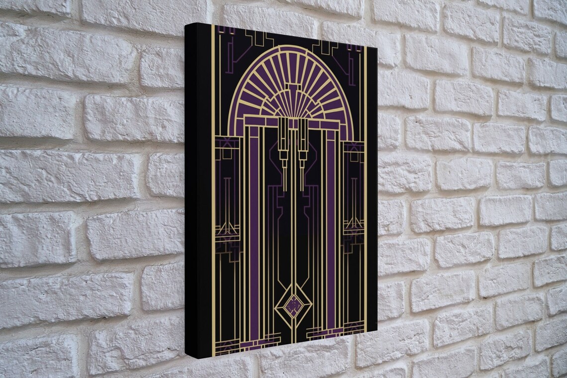 Art Deco Stained Glass Abstract Wall Art Print