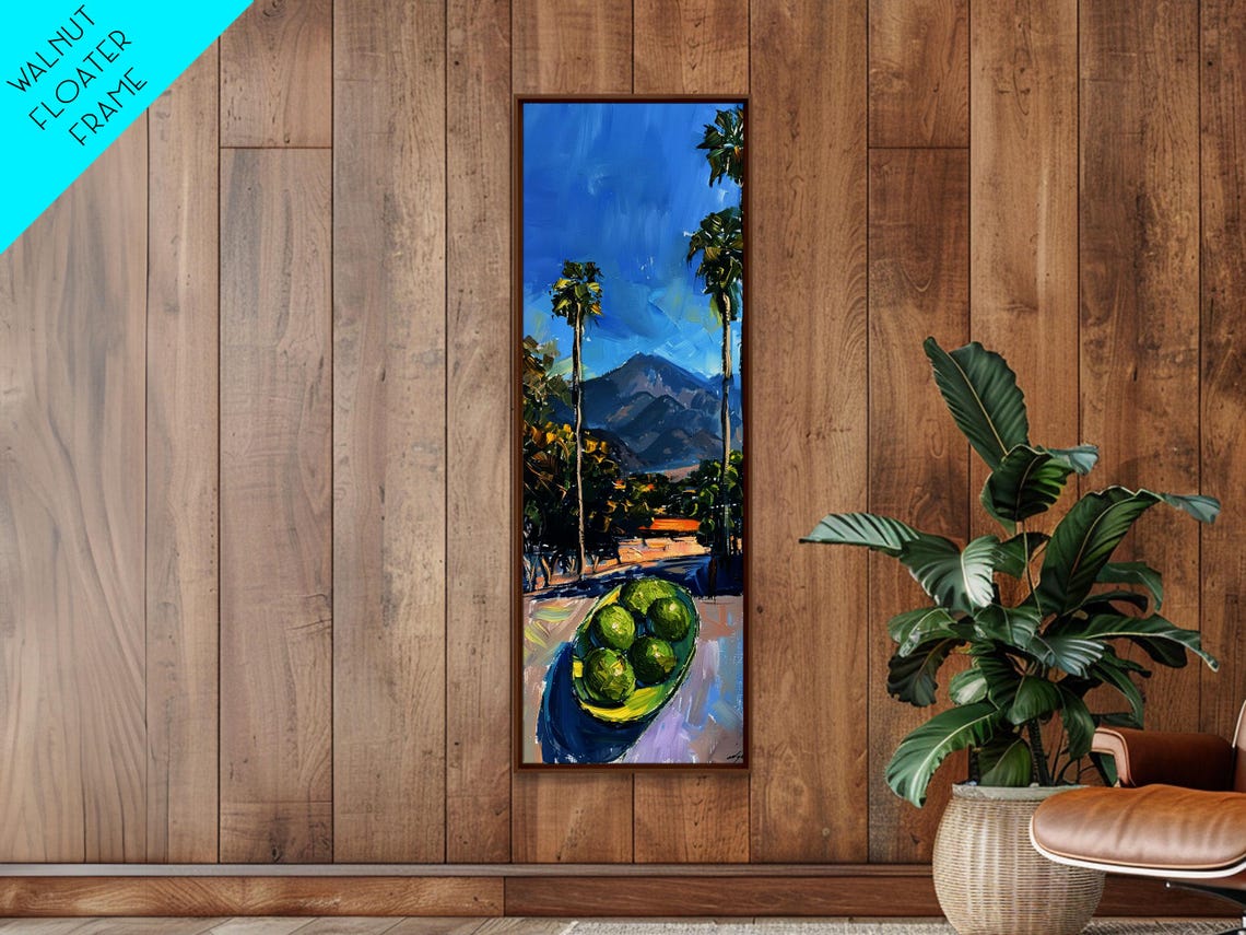 California Palm Trees Dusk Mountain Citrus Bowl Still Life Art Poster - Image 6