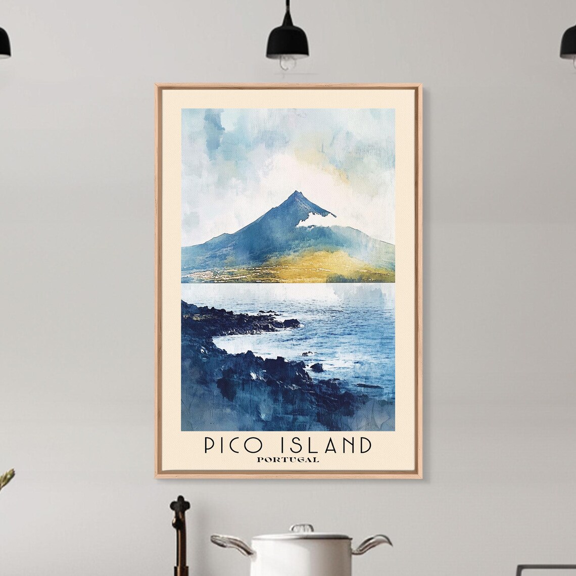 Pico Island Portugal Volcano Cone Black Lava Rocky Shore Sea Poster - Image 6