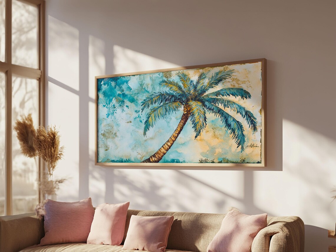 Vintage Palm Tree Florida Coastal Poster Print