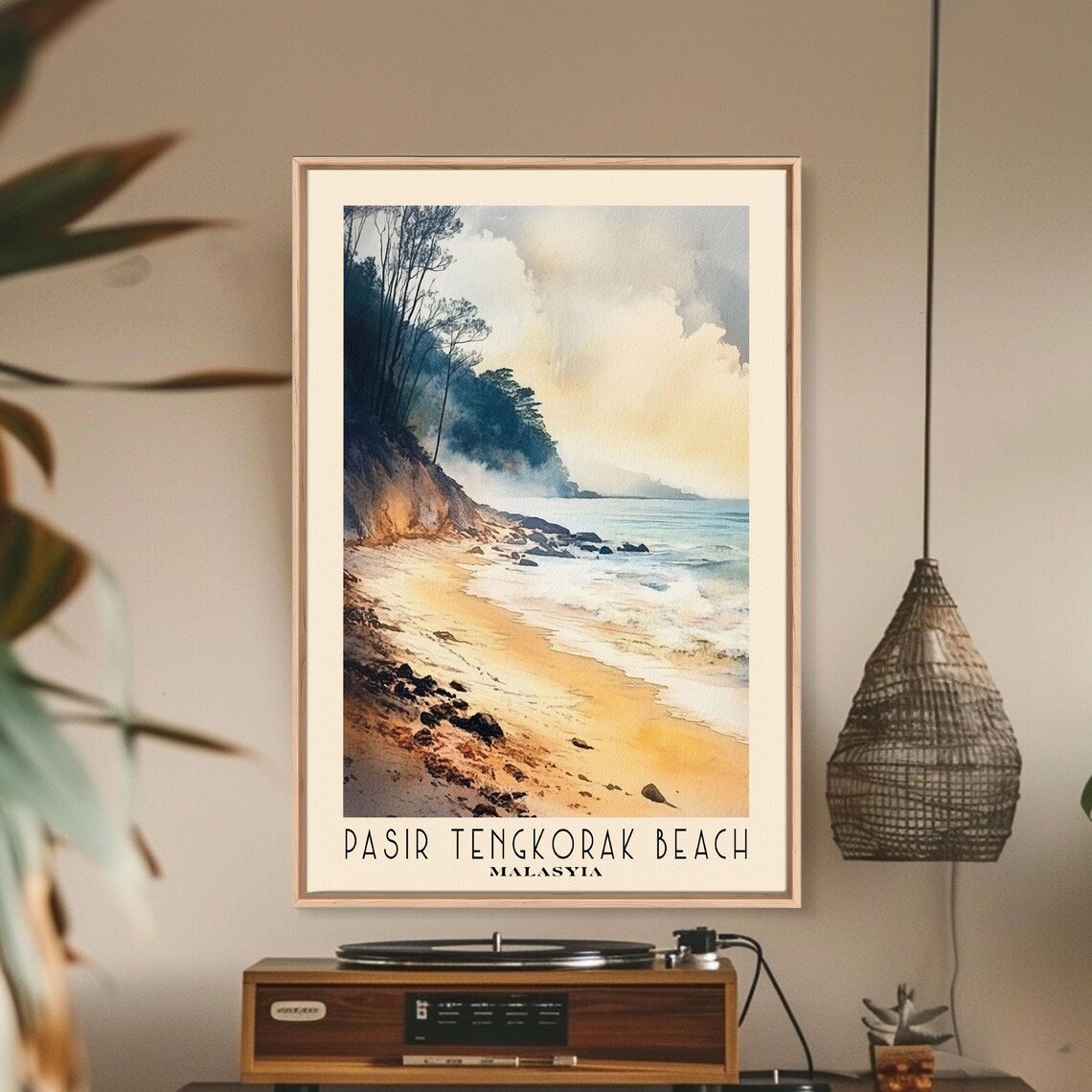 Pasir Tengkorak Beach Malaysia Golden Rock Pine Cliff Shore Poster - Image 2