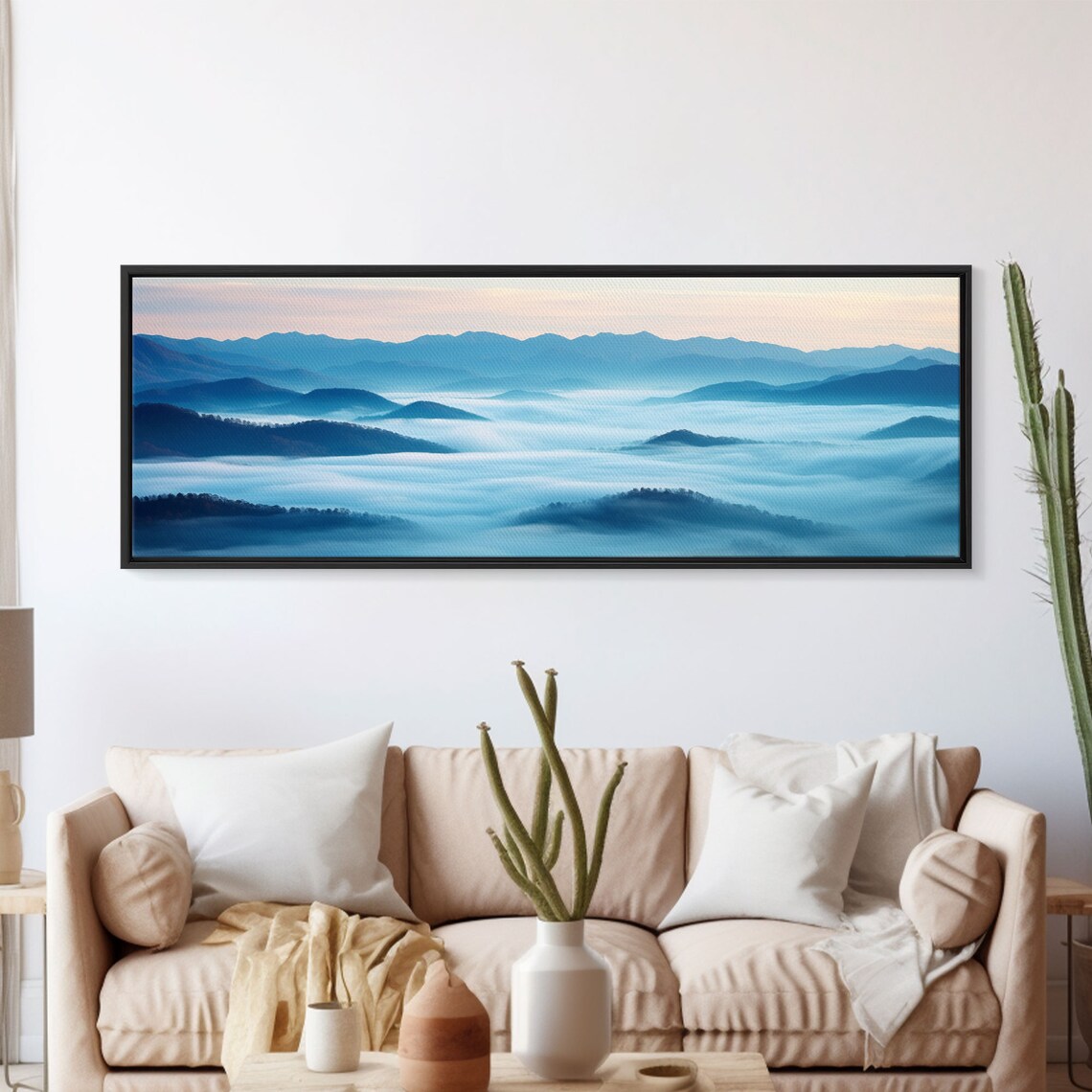 Blue Ridge Mountains Panoramic Wall Art Bluebridge Mountains National Parkway Beautiful Cabin Decor Boho Photography Wall Art Print