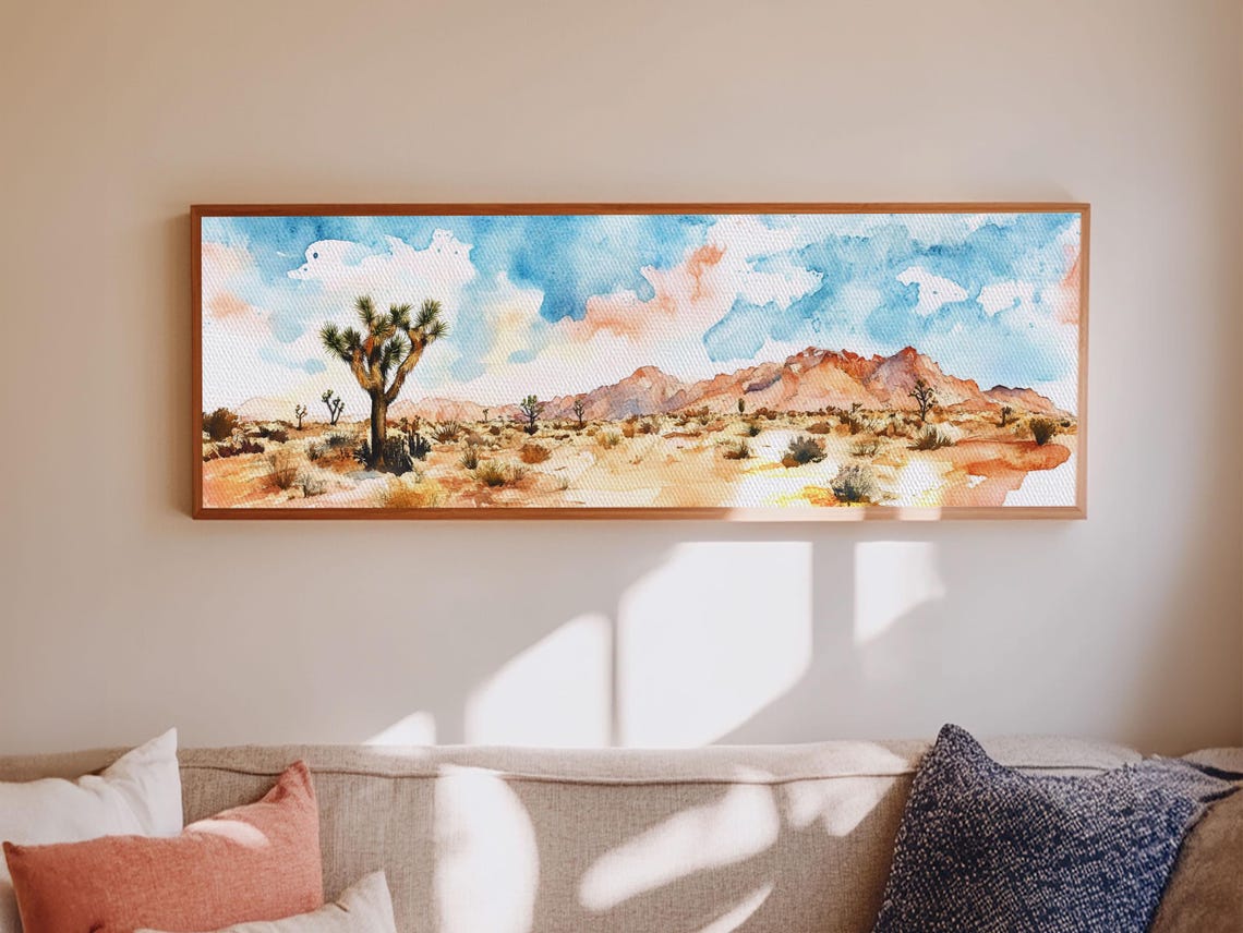 Desert Landscape Painting Print Pueblo Style Home Decor Southwestern Farmhouse Painting Of Joshua Tree California Minimalist Decor - Image 6