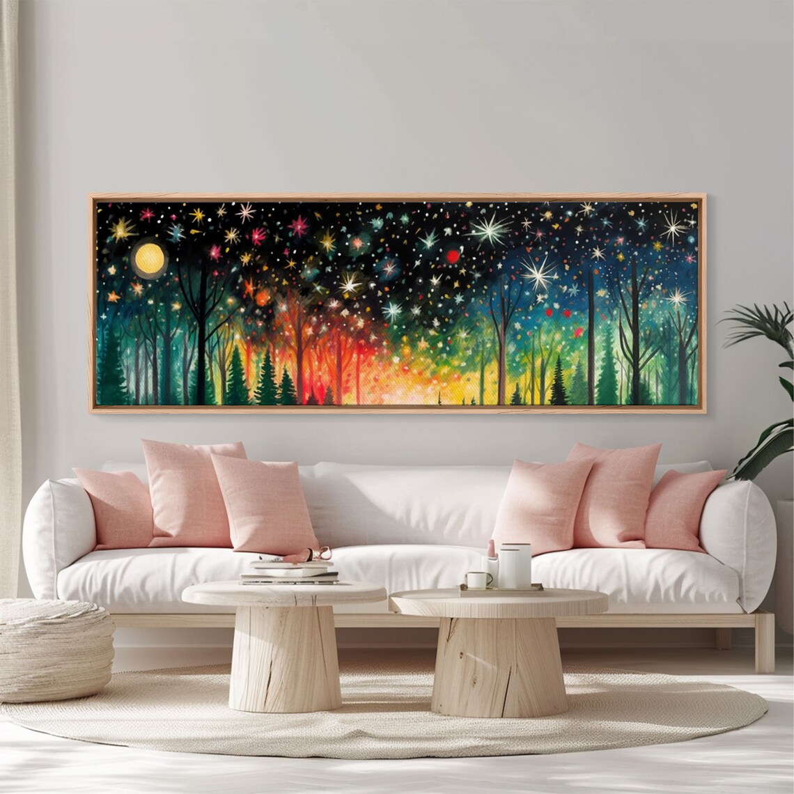Watercolor Forest Abstract Landscape Art Print
