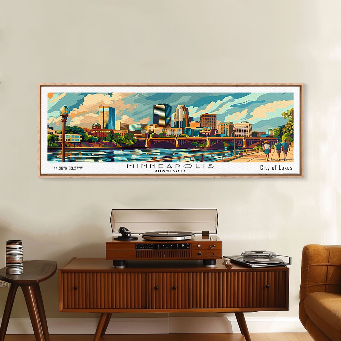 Minneapolis Minnesota Mid-Century Modern Travel Poster - Image 3