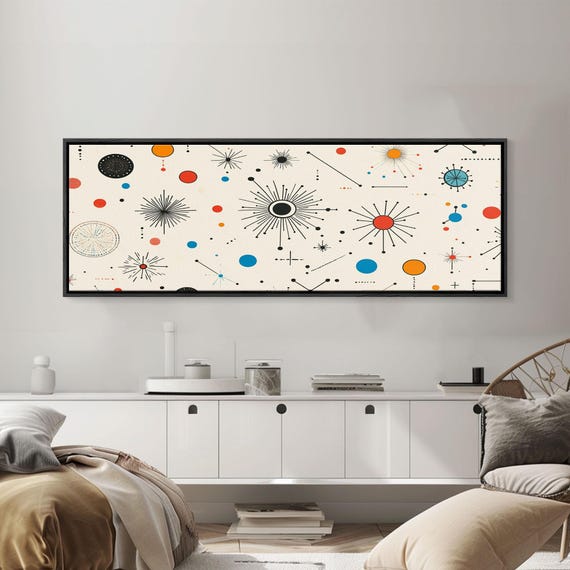 Retro Star Pattern Wall Art Print Print Trendy Art Eclectic Kitsch Decor Midcentury Modern Decor Cute Art For Kids Room